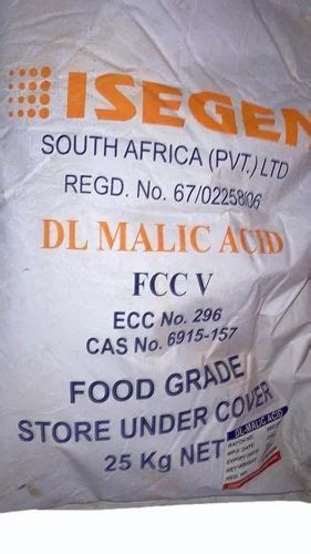 Dl Malic Acid Isegen For Beverages Industries Packaging Type Bag