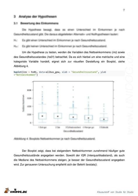 Datenerhebung Statistik Hausarbeit Datenanalyse Mit R