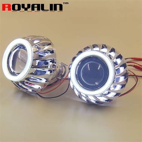 New Double LED COB Angel Eyes Halo Rings HID H1 Bi Xenon Mini Projector