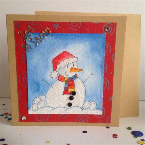 Hand Drawn Snowman Christmas Card, Frosty the Snowman Christmas Card, Childs Christmas Card ...