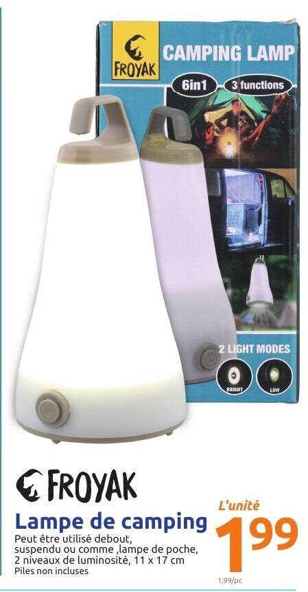 Promo Froyak Lampe De Camping Chez Action