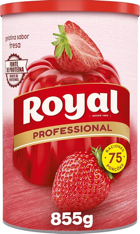 Royal Gelatina L Nea Profesional Sabor Fresa Porciones G