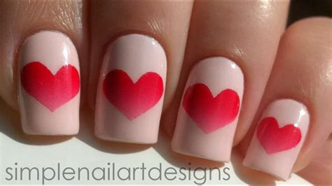 Valentine S Day Heart Nail Art Tutorial YouTube