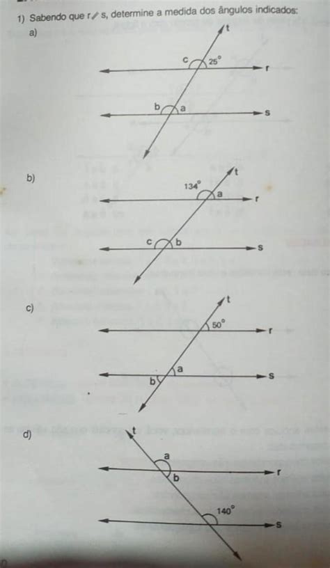 VALE 20 PONTOS sabendo que r s determine a medida dos ângulos