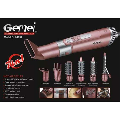 Professional Hot Hair Styler Gemei 7 In 1 Sets Machine Hair Brush Hair Dryer KaroutExpress