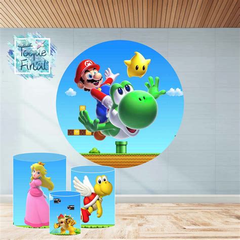 Kit Painel Sublimado Capa De Cilindro Super Mario Elo