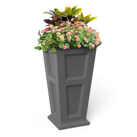 Mayne Fairfield 34 In Tall Self Watering Graphite Grey Polyethylene