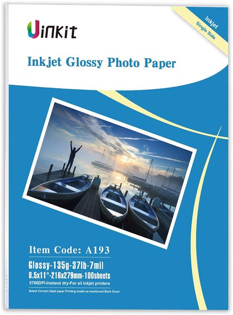 Amazon.com : Uinkit 37lb Thin Flyer Paper Glossy 8.5x11 Inkjet 100 ...