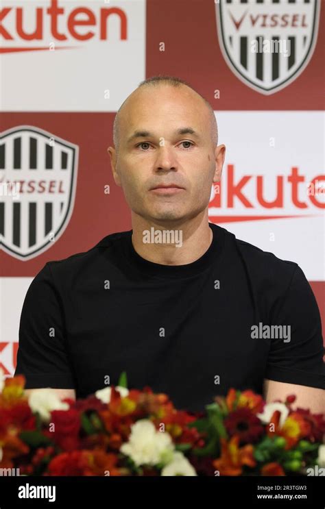 J1 League club Vissel Kobe Captain Andrés Iniesta attends a press conference in Kobe, Hyogo ...