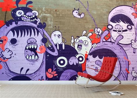 Funny Characters Graffiti Wall Mural