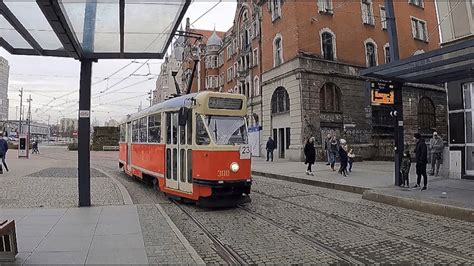 Kosztuj smak Śląska Przejazd tramwajem Konstal 13N linia T23 ulicami