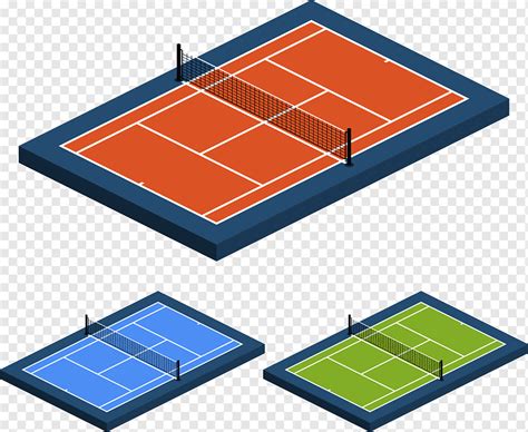 Isometric Perspective Set Of Tennis Court Png PNGWing