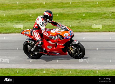 Ducati Desmosedici GP10 Motorcycle Of Casey Stoner Racing Up The Hill