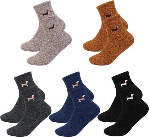 Qkurt Paires De Chaussettes Moelleuses Pour Hommes Chaussettes En