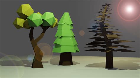 Modelo 3d Árboles Low Poly Turbosquid 1464651