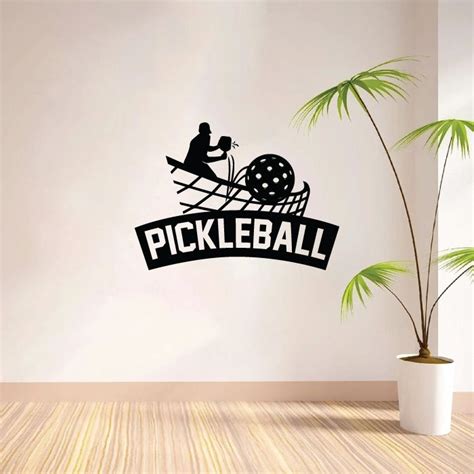 Pickleball Signage Pickleball Player Silhouette Vinyl Wall Sticker Art ...