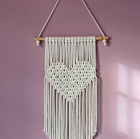 Seconds Sunday Macrame Heart Wall Hanging In Folksy