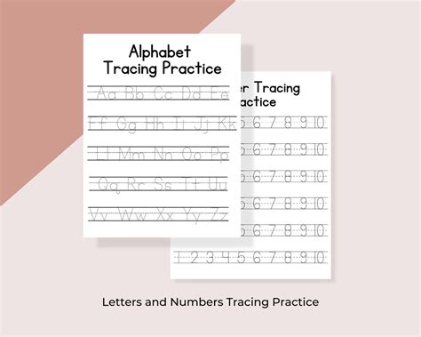 Letters and Numbers Tracing Worksheets - Etsy