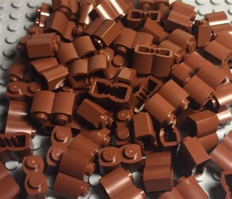 Lego 100 Pieces Reddish Brown Legoredo Palisade Building Bricks Lot 1x2