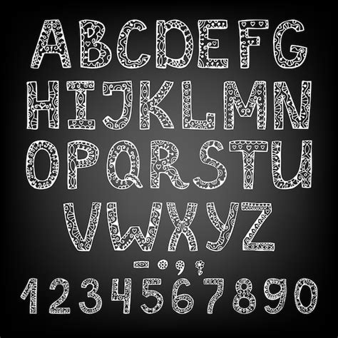 Craie Manuscrite Abc Sur Tableau Noir Alphabet D Coratif Vecteur