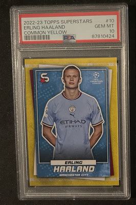 Topps Uefa Superstars Erling Haaland Common Yellow Psa