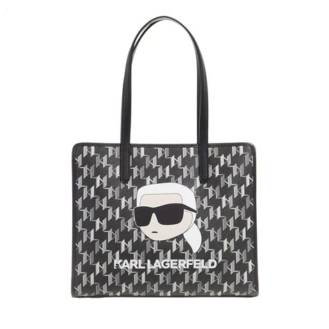 Karl Lagerfeld K Ikonik Mono Cc Tote Black White Tote