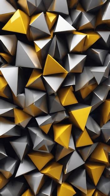 Premium Photo D Render Abstract Geometric Background With Yellow And