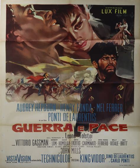 Manifesto Cinema Due Fogli Guerra E Pace 1956 Art La Rosa Casa