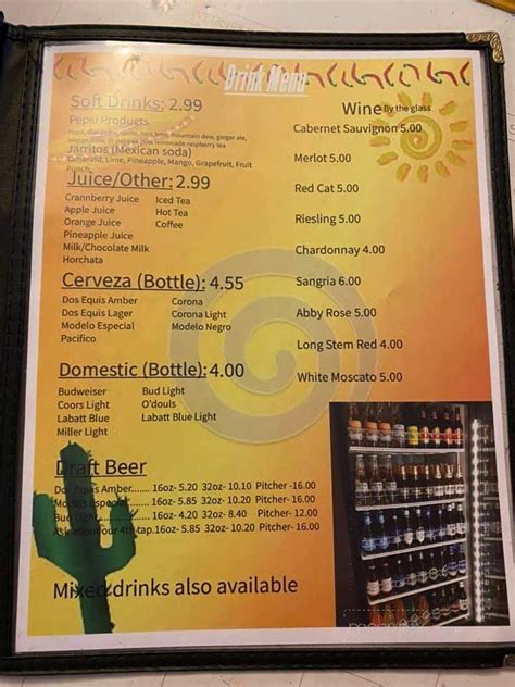 Menu Of Garcias Mexican Restaurant In Elmira Ny 14903