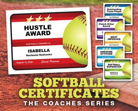 Editable Softball Certificates Will Be A Home Run With Your Team