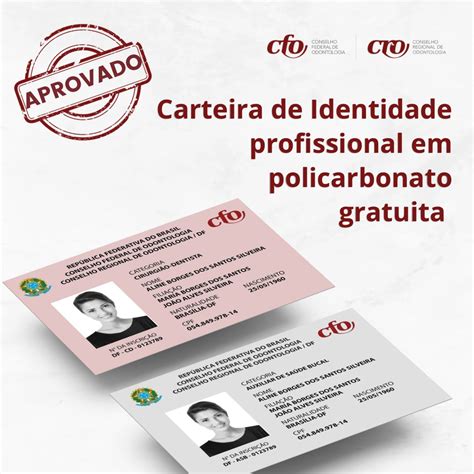 Carteira De Identidade Profissional Em Policarbonato Gratuita CROMS