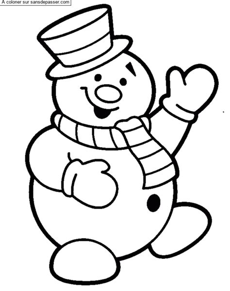 Dessin colorié : Coloriage Coucou Bonhomme de neige par un invité - Sans Dépasser