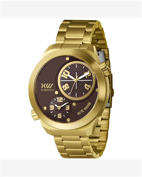 Riachuelo Rel Gio X Watch Masculino Ref Xmgst N Kx Oversized Dourado