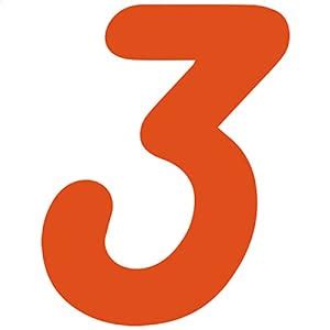 Amazon.com - Number 3 Style #50 (Three) Decal Sticker (orange, 14 inch ...