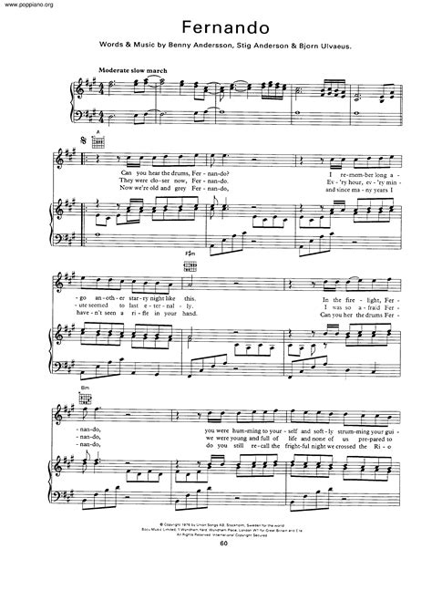 Abba Fernando Sheet Music Pdf Free Score Download ★