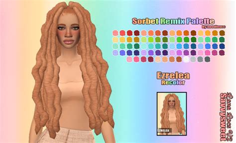 Ezrelea Hair Recolor Lana Locs V2 By Savvysweet Sorbet Remix Palette Maxismatchccworld On Tumblr