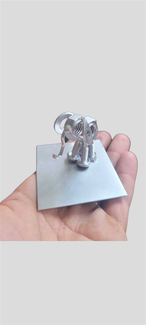 Scrap Metal Nut And Bolt Baby Elephant Nut Bolt Art Elephant Etsy