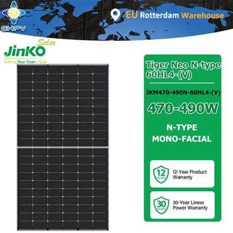 Jinko Tiger Neo N Type Jkm Hl Panel Solar Monocrystalline W W