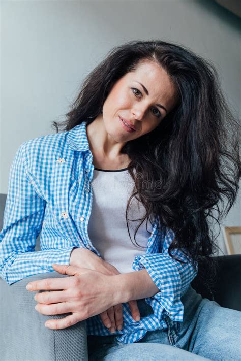 Portrait Of A Beautiful Brunette Woman Years Old Stock Photo Image Of Female Businesswoman