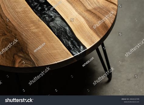 Expensive Vintage Furniture Table Covered Epoxy Stock Photo 2062632749