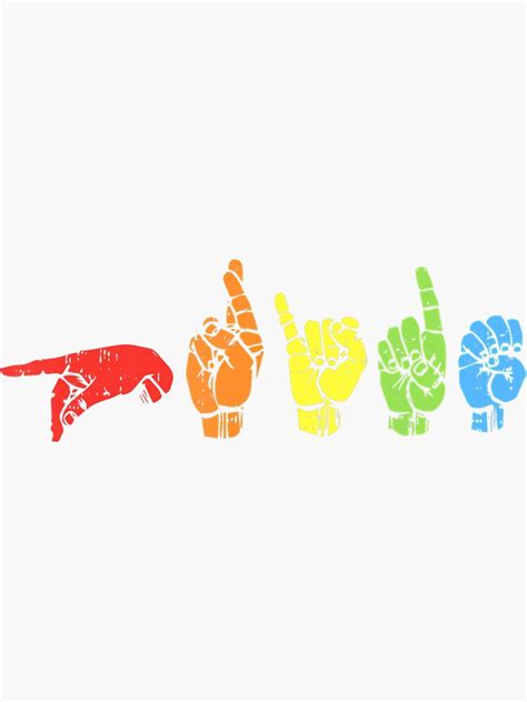 Sign Language Rainbow Flag Gay Lgbt Deaf Asl Mute Sticker For Sale By TupolKila Redbubble