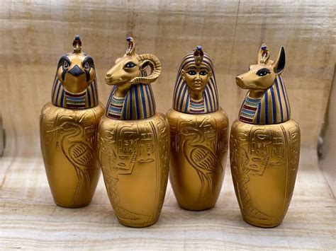 Organs Jars Canopic Jars The Four Organs Jars Made From Egyptian Real