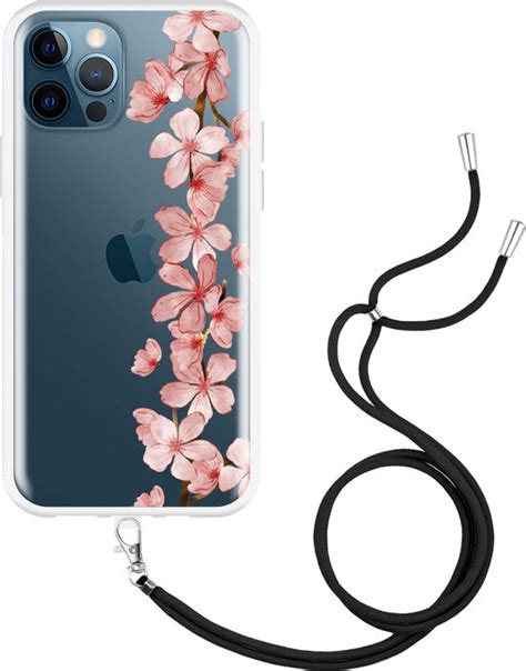 Cazy Hoesje Met Koord Geschikt Voor IPhone 12 Flower Branch Bol