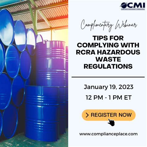 Webinar Tips For Complying With Rcra Hazardous Waste Regulations