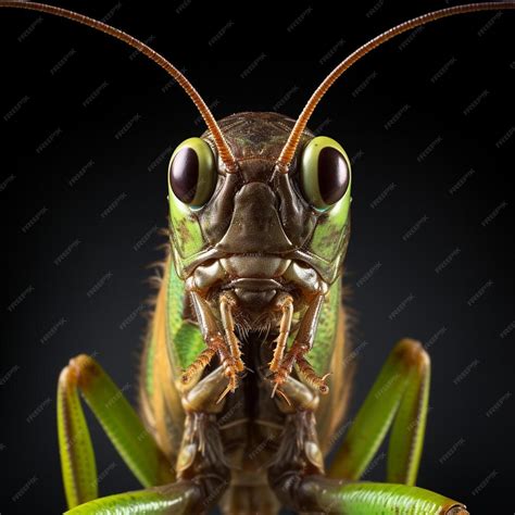 Premium Ai Image A Close Up Of A Grasshopper S Face