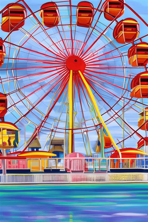 Santa Monica Pier Ferris Wheel · Creative Fabrica