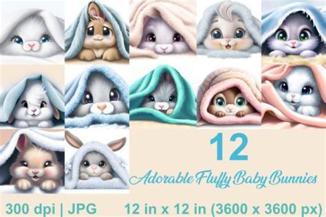 Adorable Fluffy Baby Bunnies Graphic by Bold Expressions · Creative Fabrica