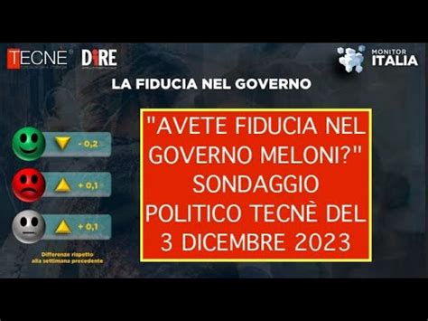 AVETE FIDUCIA NEL GOVERNO MELONI SONDAGGIO POLITICO TECNÈ DEL 3