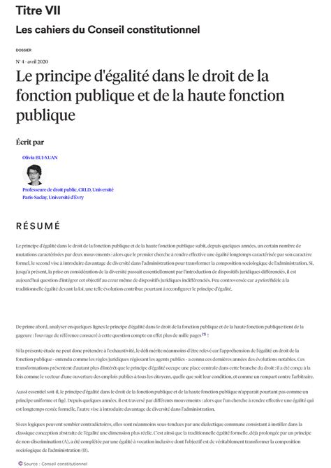 Pdf Fonctionnaires TitreTitre VIIVII Les Cahiers Du Conseil