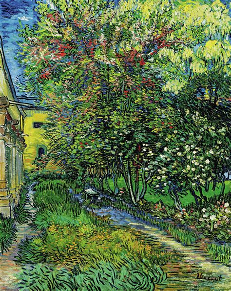 The Garden Of The Asylum At Saint Remy Painting By Vincent Van Gogh